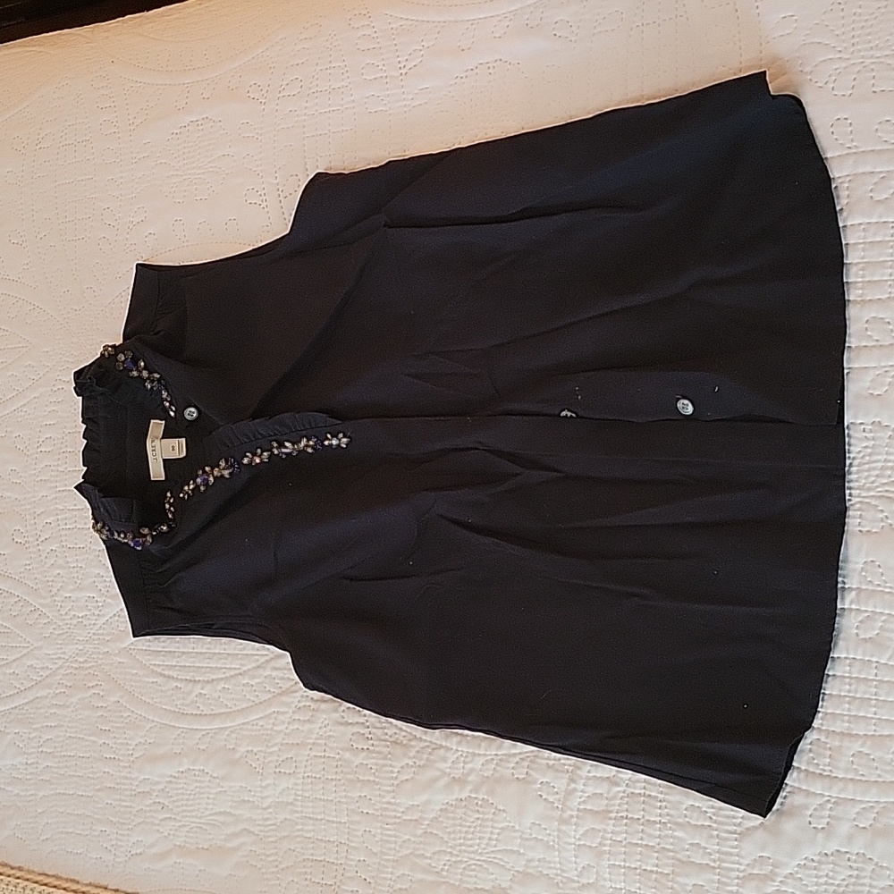Jcrew jeweled sleeveless blouse.